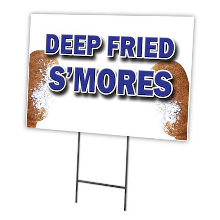 Signmission Deep Fried Smores Yard Sign & Stake outdoor plastic coroplast window, C-1216-DS-Deep Fried Smores C-1216-DS-Deep Fried Smores